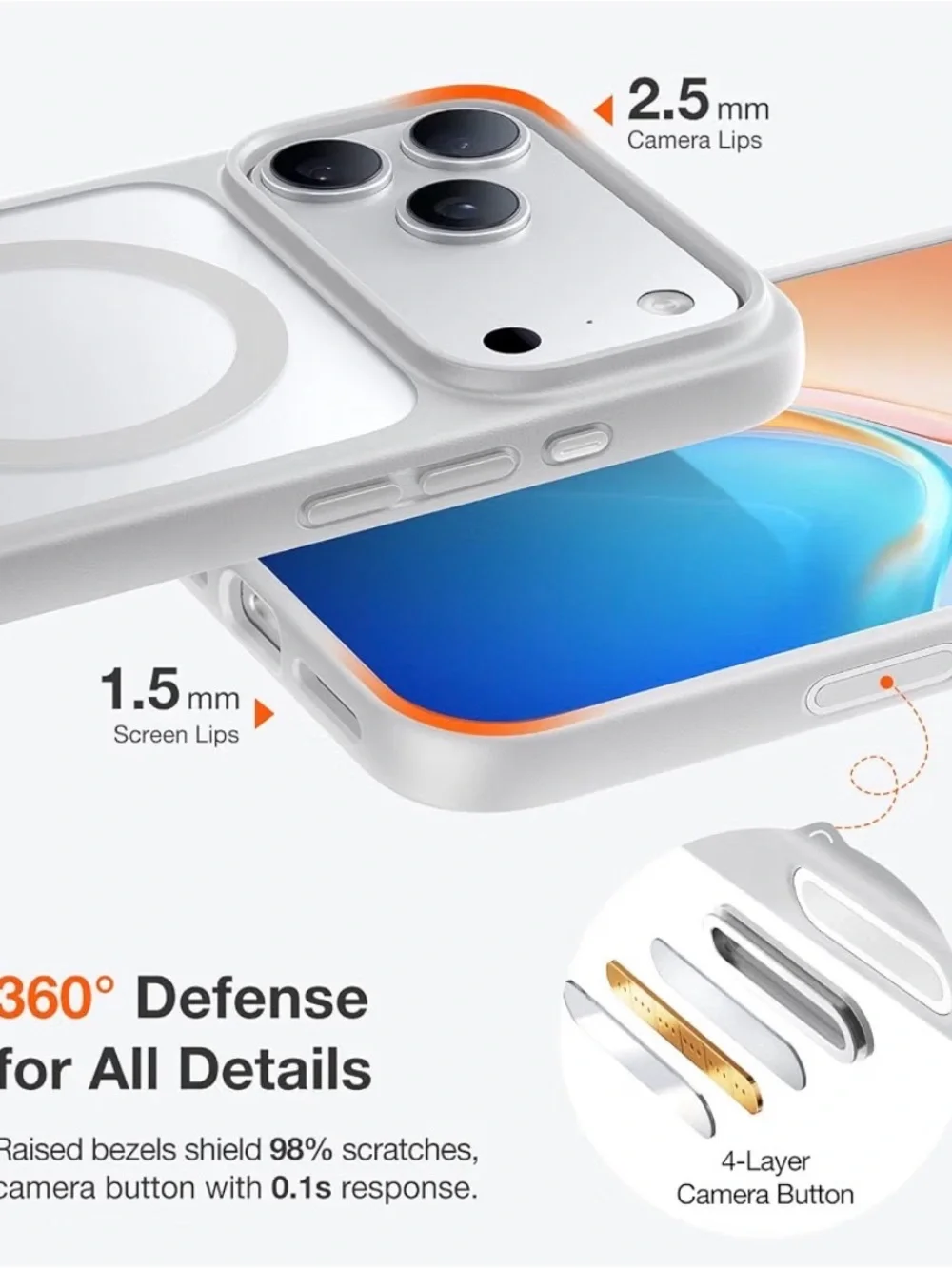 iPhone 17 Pro Case with MagSafe Clear and silver